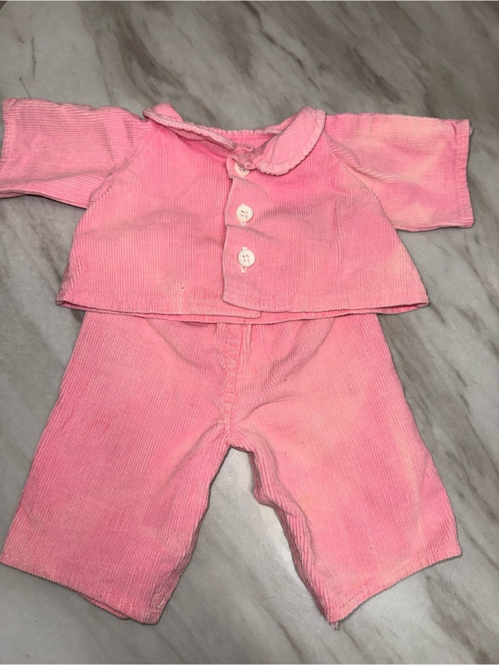 Cabbage Patch Kids vintage pink corduroy 2 piece outfit